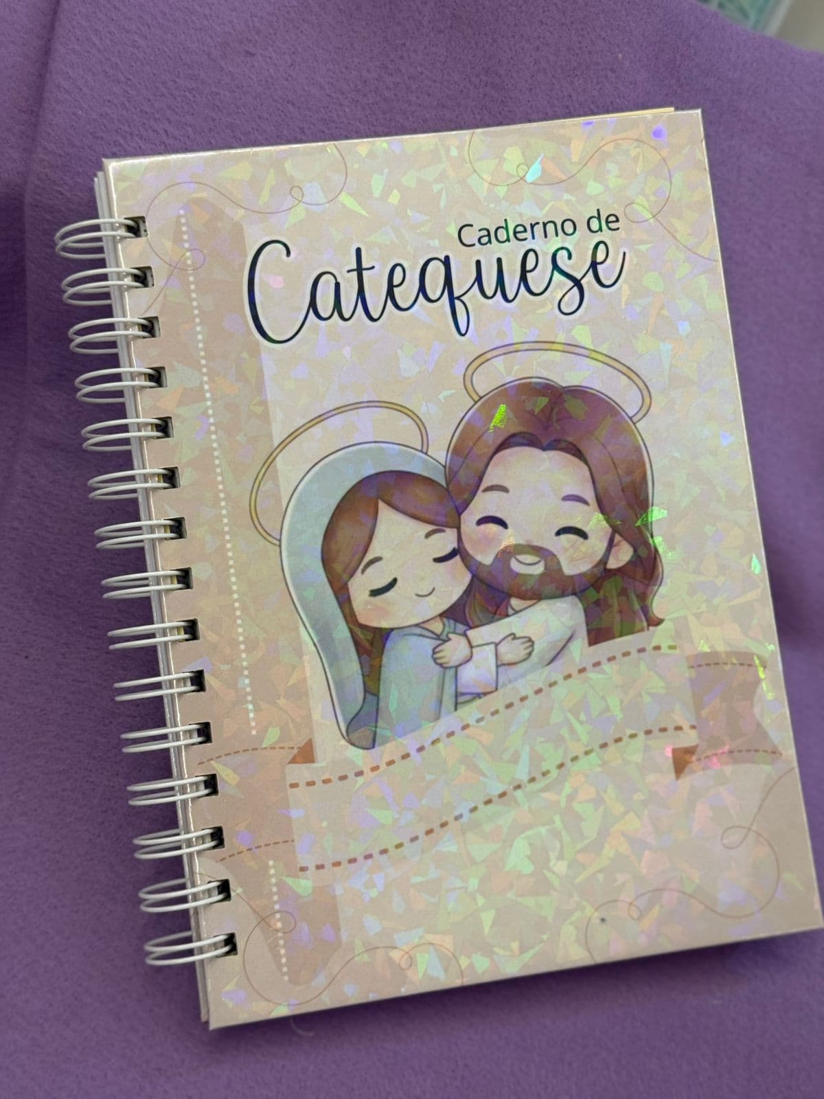 Caderno de catequese personalizado com ilustração